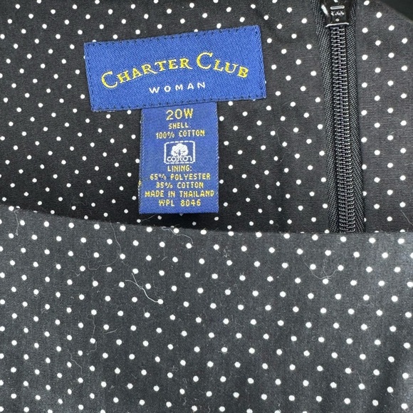 Charter Club Black and White Polka Dot Midi Dress - Picture 3 of 3